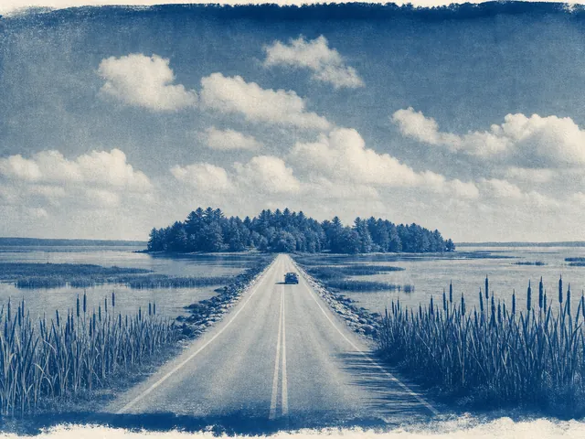 A road across marshy water